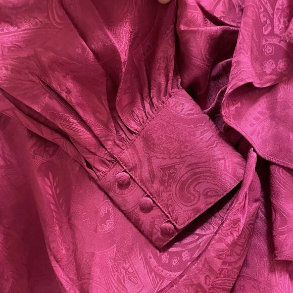 VERONICA BEARD Magenta Paisley Weiss V-Neck Ruffle Maxi Dress Sz 2 NWT MSRP$698 - Picture 10 of 10